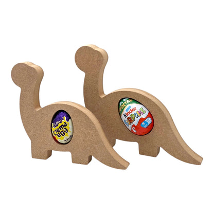 Dinosaur Egg Holder - Facing Forward with two dinosaur shapes holding Easter eggs.