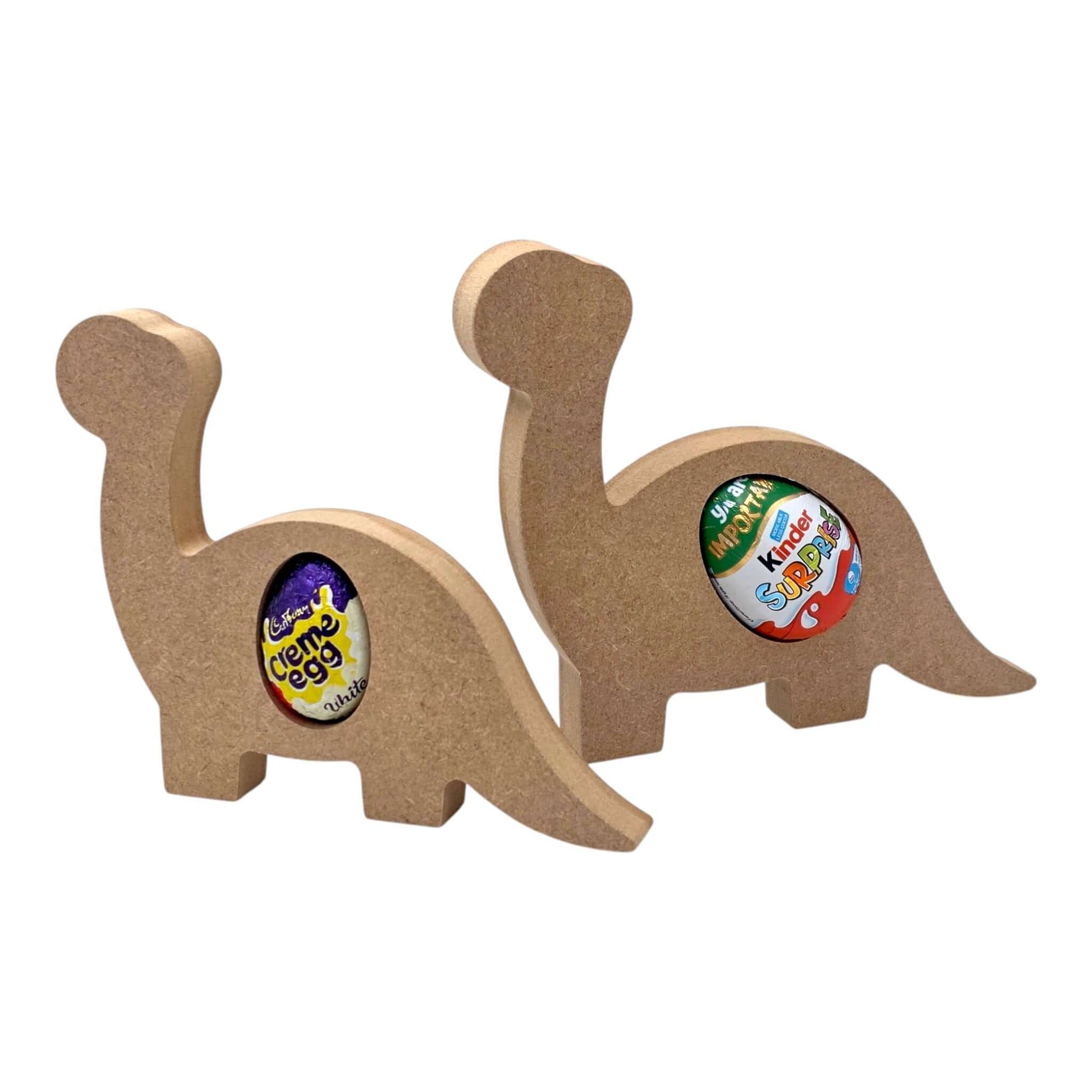 Dinosaur Egg Holder - Facing Forward with colorful egg designs, perfect for themed Easter displays.