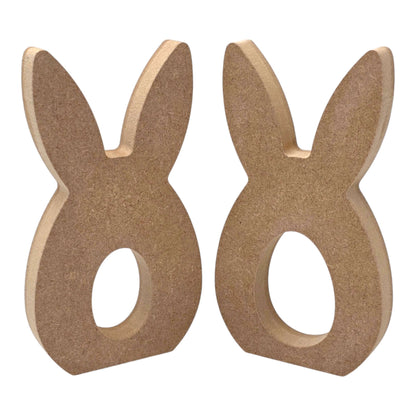 Bunny Ear Egg Holder - Straight Ears displayed with two upright bunny ears made from MDF.