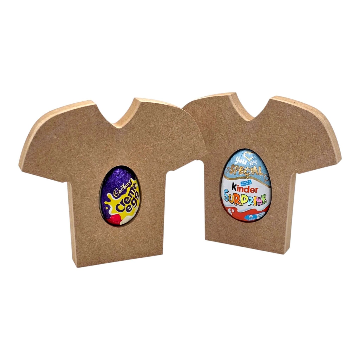 Football Shirt Egg Holder displaying Easter eggs in sporty jersey-shaped holders.