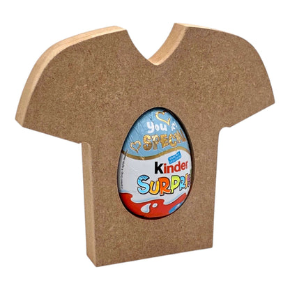 Football Shirt Egg Holder displaying a Kinder Surprise egg in a fun jersey silhouette.