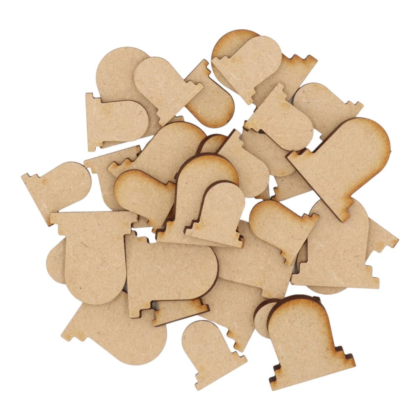 Laser cut MDF gravestone craft shapes, 3mm thick, perfect for arts & crafts projects.