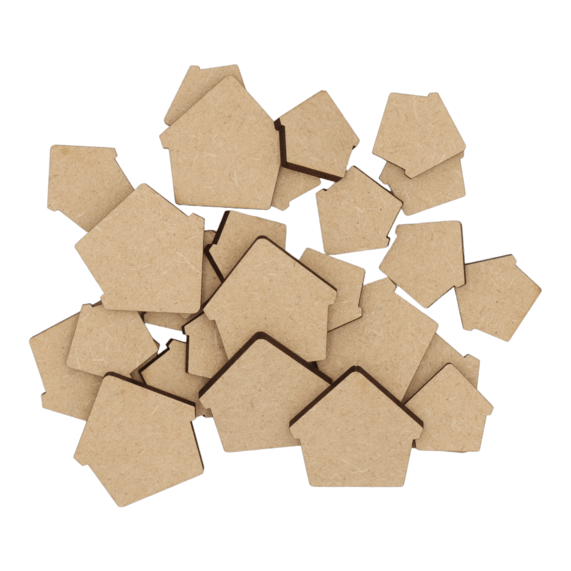 Laser cut MDF bird house craft shapes, 3mm thick, perfect for arts & crafts projects.