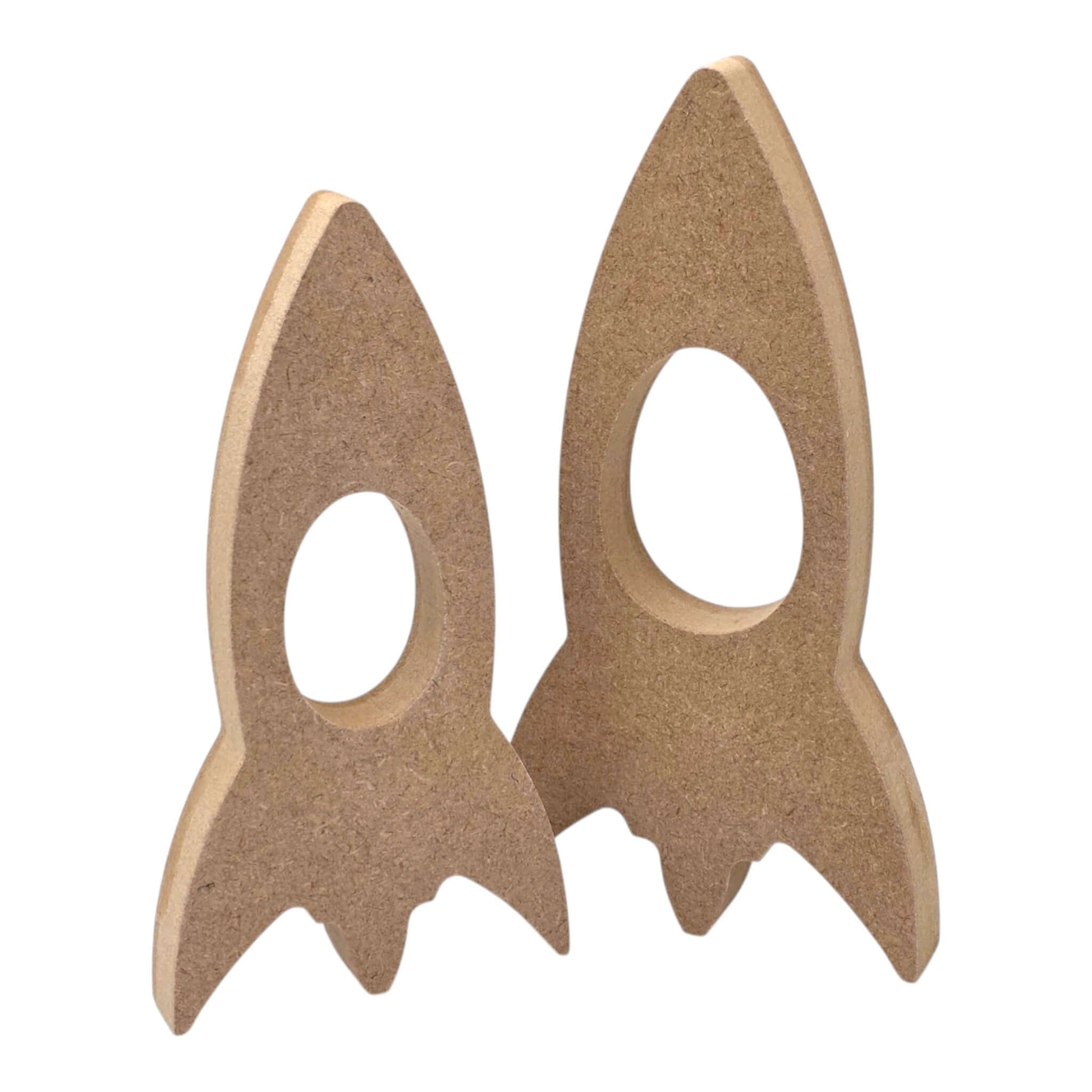 Rocket Ship Easter Egg Holder, freestanding retro rocket design for displaying Easter eggs.