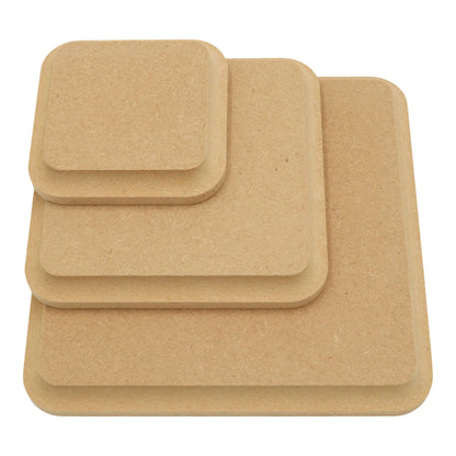 Mdf Rounded Two Edge MDF Square Shape / Rounded Corners Cove Edge / CNC Routed Craft Shape ...