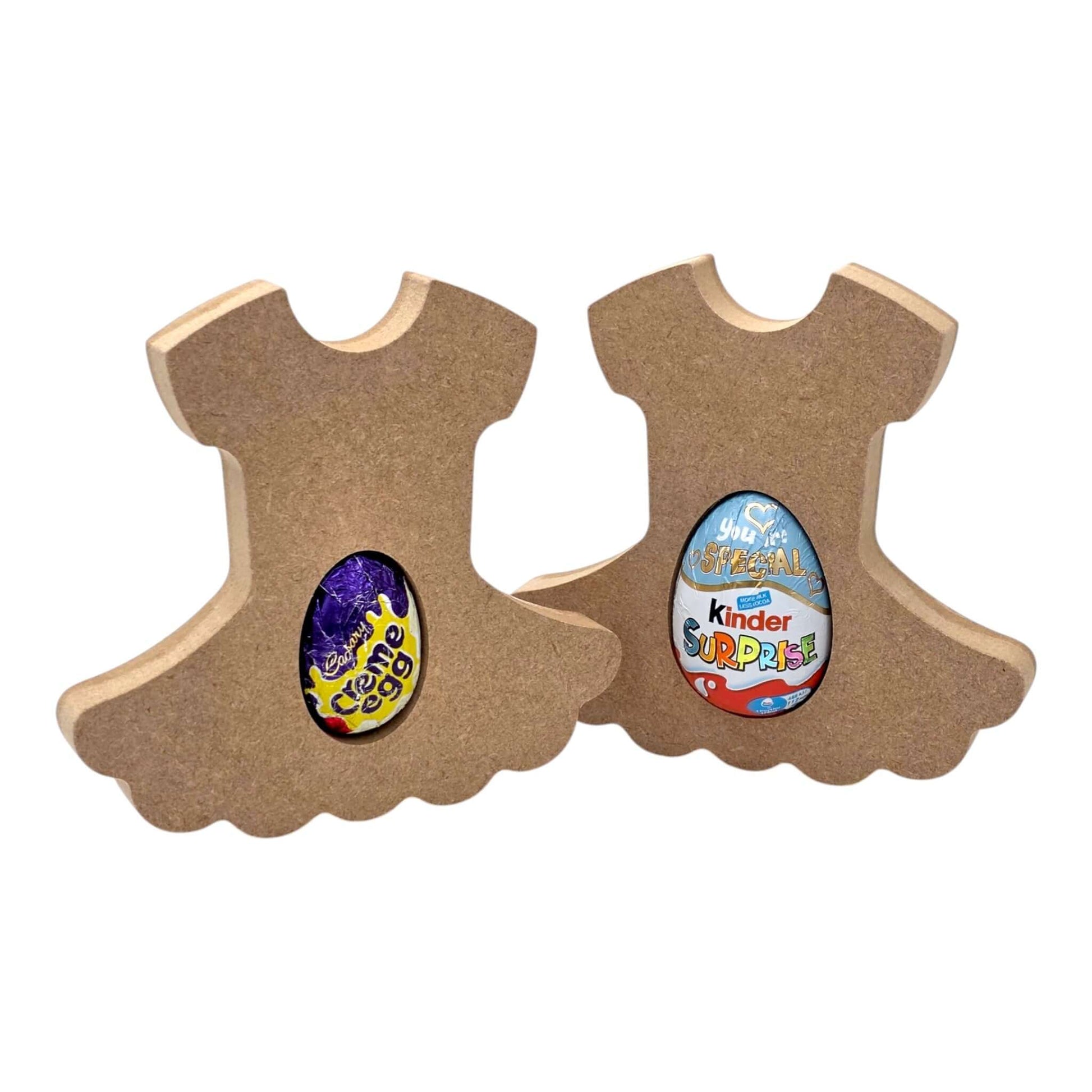 Ballet Tutu Easter Egg Holder showcasing two eggs in a graceful tutu silhouette design for Easter celebrations.