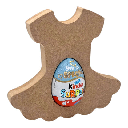 Ballet Tutu Easter Egg Holder displaying a Kinder Surprise egg in an elegant dress-shaped design.