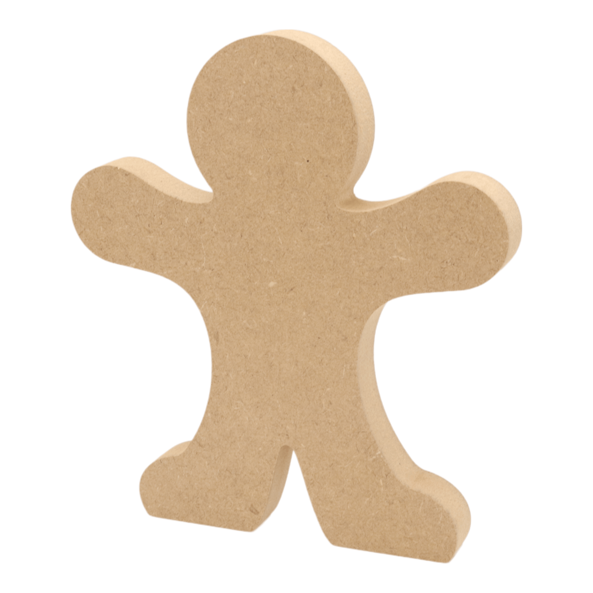 CNC routed freestanding gingerbread man shapes made from MDF, quality craft shapes for DIY projects.