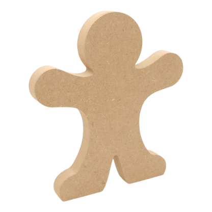 CNC routed freestanding gingerbread man shapes made from MDF, quality craft shapes for DIY projects.