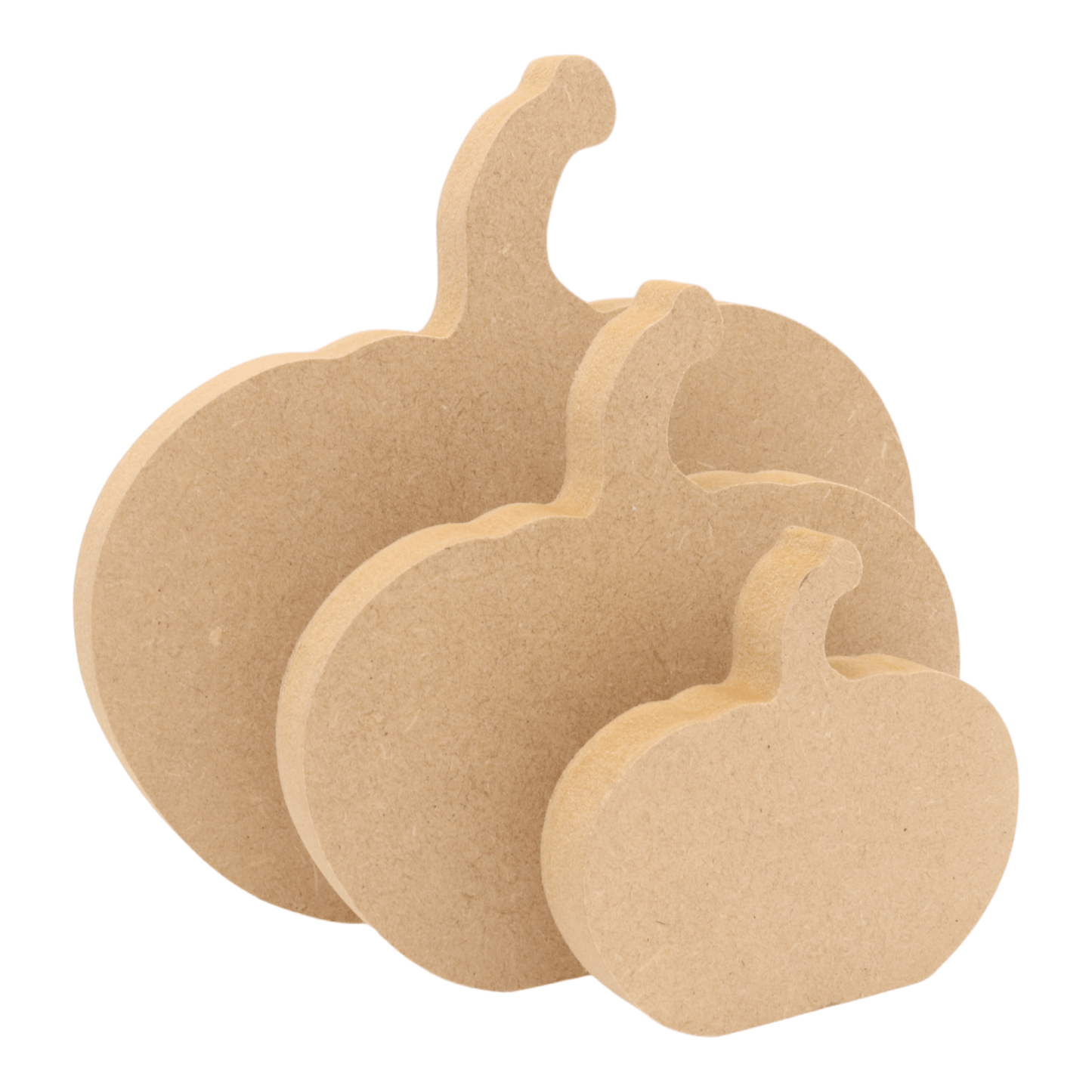 CNC routed freestanding pumpkin shapes made from MDF, quality craft shapes for DIY projects.