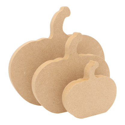 CNC routed freestanding pumpkin shapes made from MDF, quality craft shapes for DIY projects.