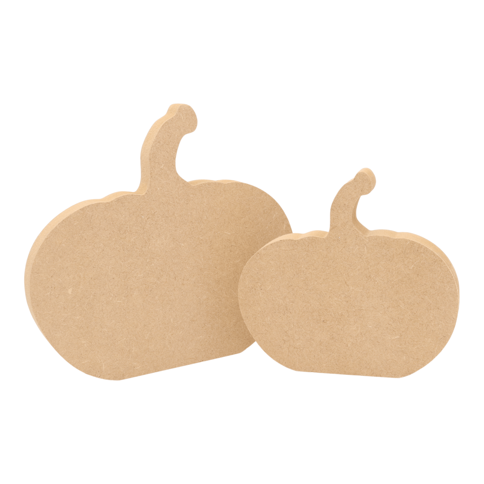 CNC routed freestanding pumpkin shapes made from MDF, quality craft shapes for DIY projects.