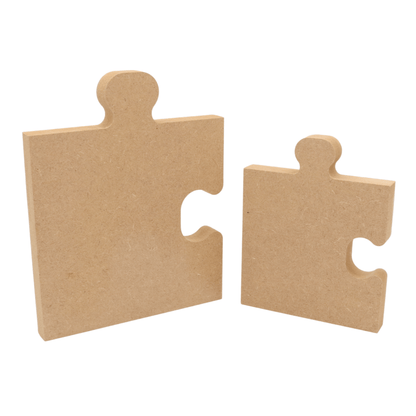 CNC routed freestanding corner puzzle piece shapes made from MDF, quality craft shapes for DIY projects.