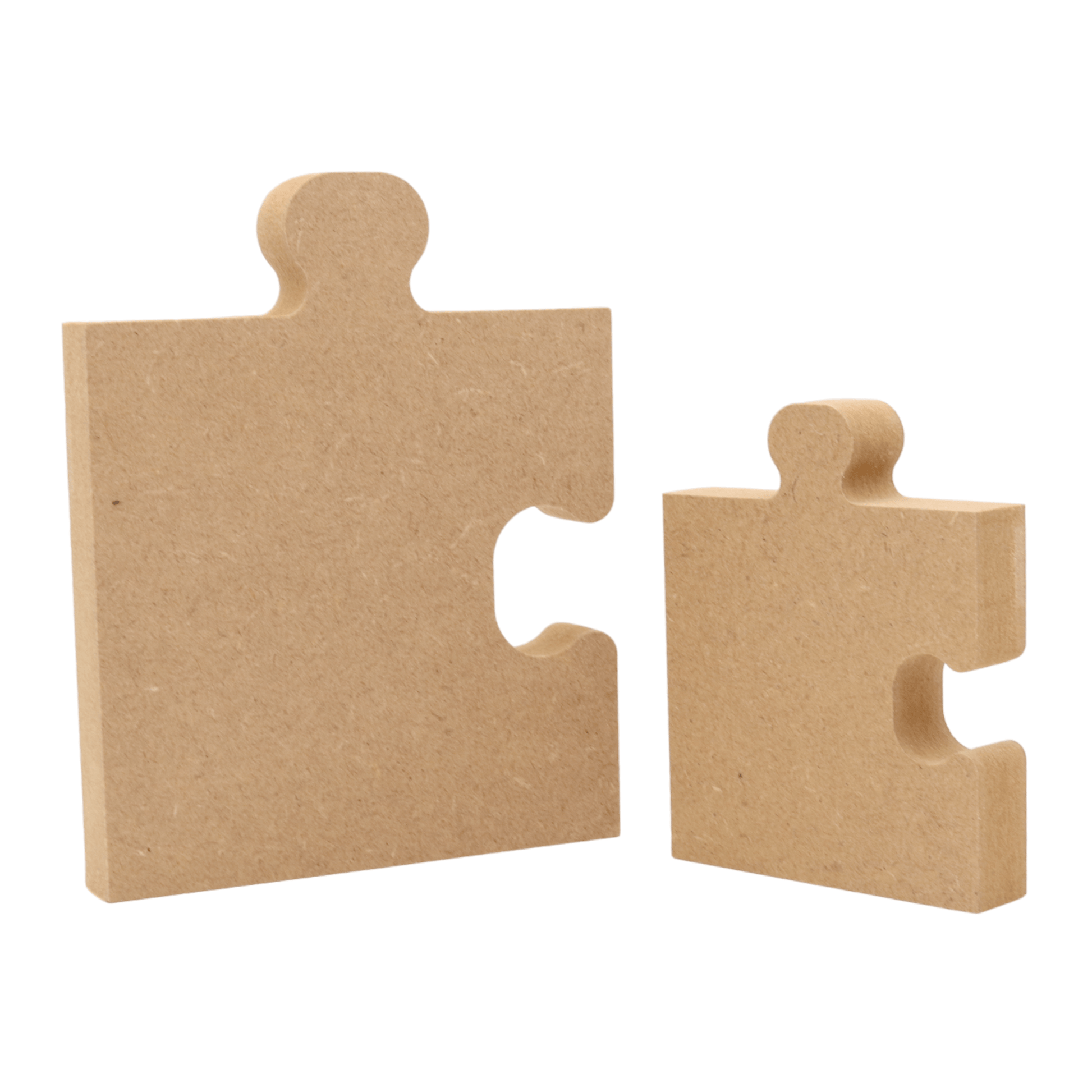 CNC routed freestanding corner puzzle piece shapes made from MDF, quality craft shapes for DIY projects.