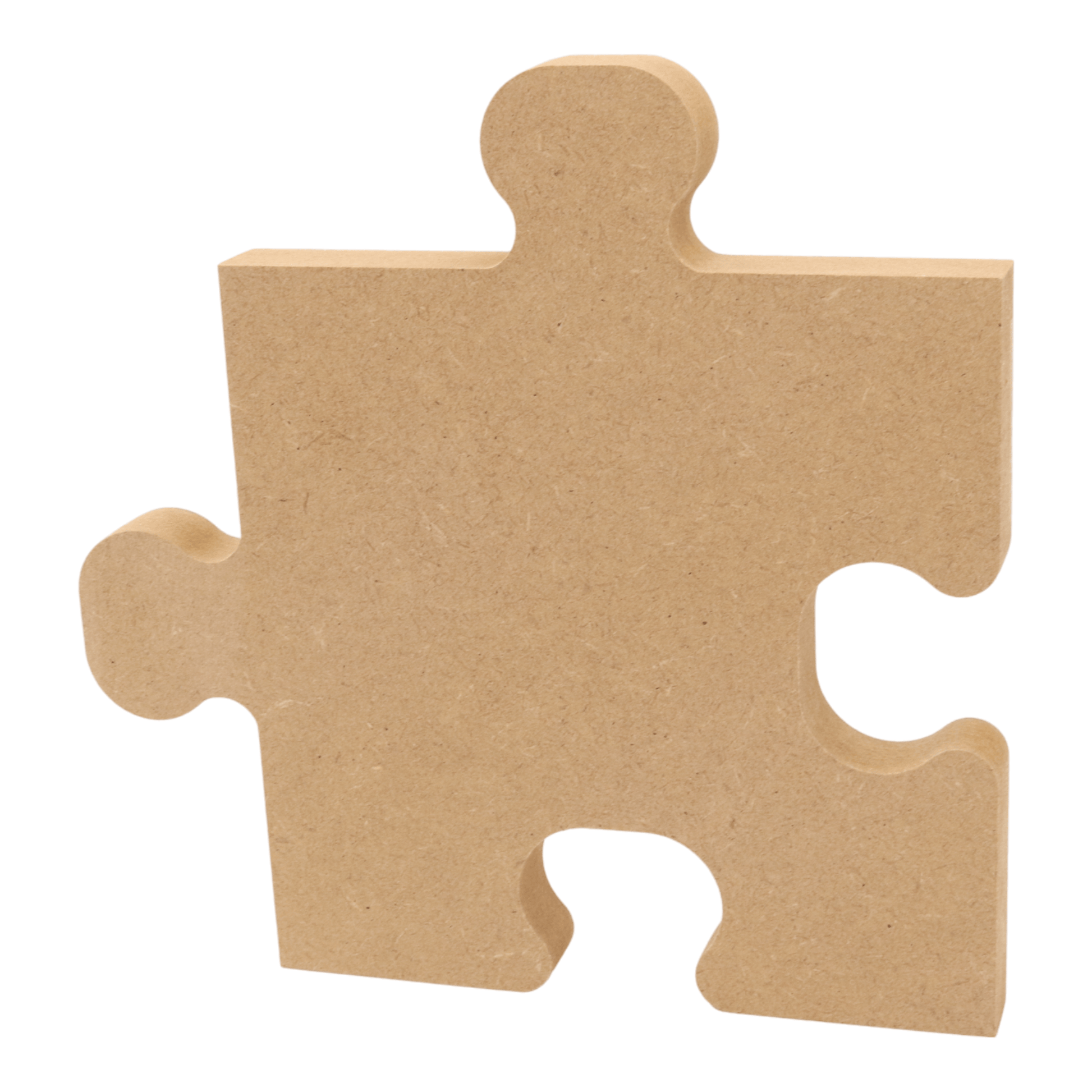 CNC routed freestanding puzzle piece shapes made from MDF, quality craft shapes for DIY projects.