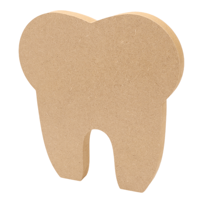 CNC routed freestanding tooth shapes made from MDF, quality craft shapes for DIY projects.