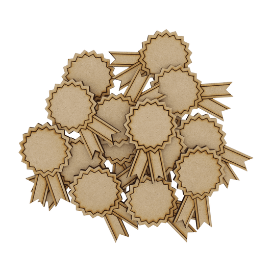 Laser cut MDF rosette craft shapes, 3mm thick, perfect for arts & crafts projects.